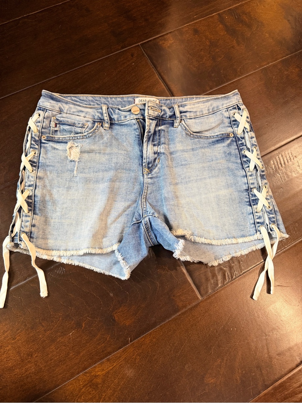 Dear John Blue Denim Lace-Up Side Shorts Size 29